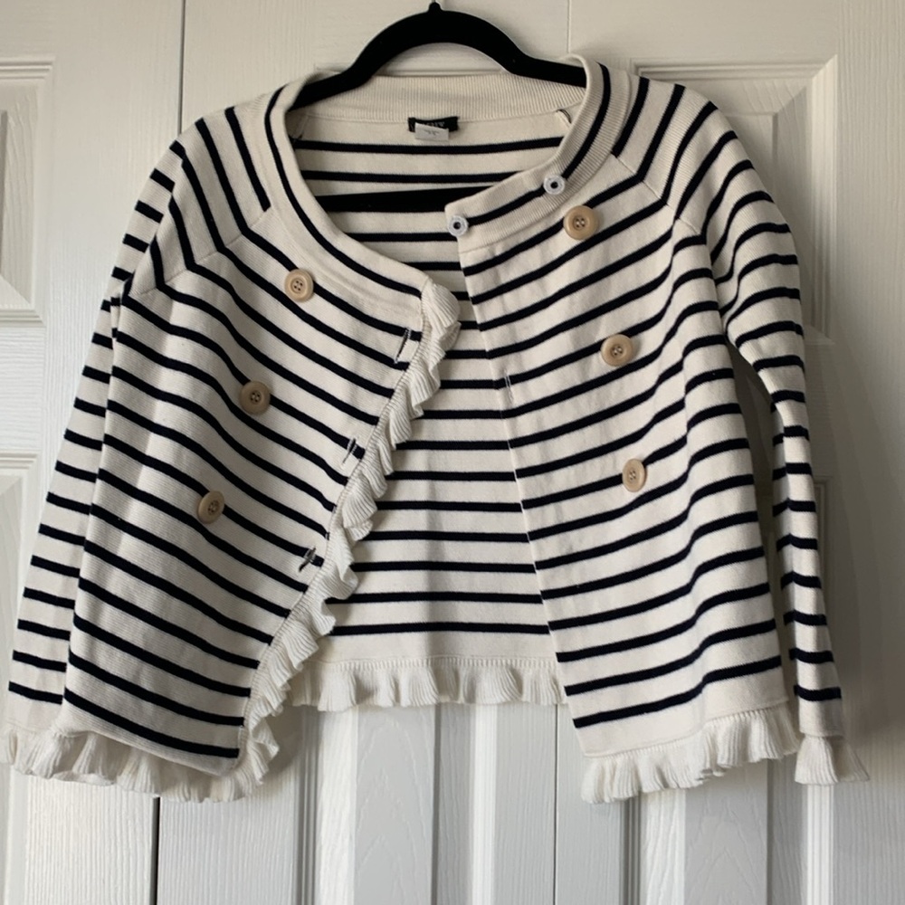 J. Crew Black and White Striped Cardigan - Picture 15 of 16